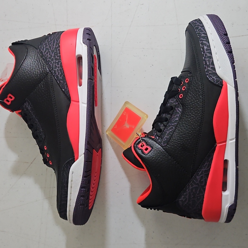 Nike Air Jordan 3 Retro Crimson MENS 9.5 W/BOX 🔥🔥🔥NWT RARE NEVER WORN🔥🔥🔥 - Picture 9 of 11